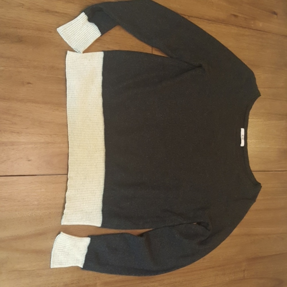 Three Dots Gray Silk Cashmere Sweater Small